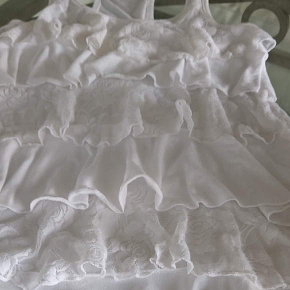 White Lace Ruffle Tank Top - Picture 8 of 8